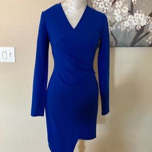 Blue Long Sleeve Mini Dress